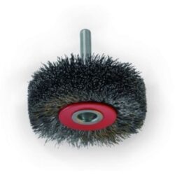 Brosse circulaire sur tige inox ondulé 60 mm, configuration visible