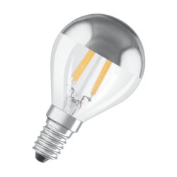 Ampoule LED boule miroir E14 4W 2700K culot vis petit format finition miroir argentée