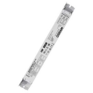 Ballast électronique T5 2×14 35W avec boîtier blanc rectangulaire et bornes aux extrémités