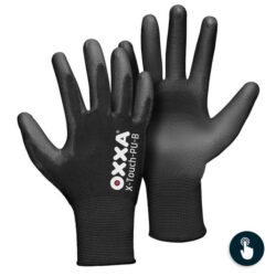 Gants tactiles PU noirs taille 10 XL, configuration visible