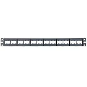 PANDUIT - 24-port plastic modular patch panel empty 1U for UTP modules - CPP24WBLY