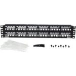 PANDUIT - 48-port all metal modular patch panel with strain relief bar 2U - CP48WSBLY