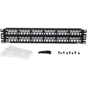 PANDUIT - 48-port all metal modular patch panel with strain relief bar 2U - CP48WSBLY