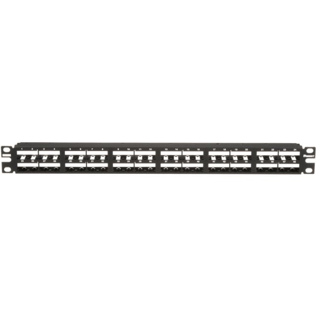 PANDUIT - 48-port high density patch panel+ pre-printed port numbering and space - CPP48HDEWBL PANDUIT - 48-port high density patch panel+ pre-printed port numbering and space - CPP48HDEWBL