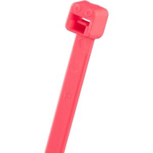 Collier de serrage rose fluorescent 188 x 4,8 mm avec tête verrouillable