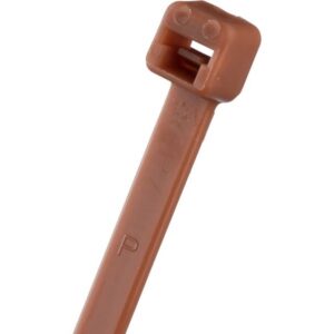Collier de serrage nylon brun 188 x 4,8 mm avec tête verrouillable