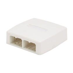 PANDUIT - Mini Com 4 port Surf Mt Box w/quick release cover and adhesive arctic white - CBXQ4AW-A