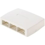 PANDUIT - Mini Com 6 port Surf Mt Box w/quick release cover and adhesive arctic white - CBXQ6AW-A