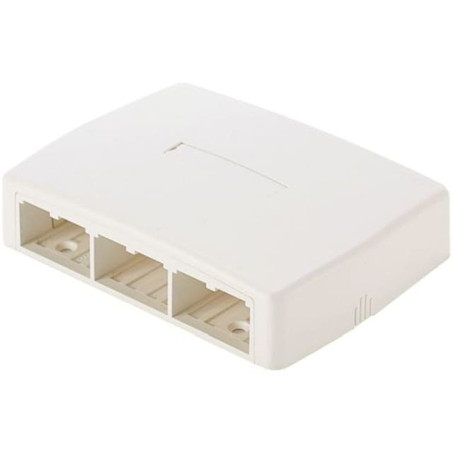 Boîtier surface Mini-Com PANDUIT blanc Boîtier de surface blanc à 6 ports avec ouvertures rectangulaires pour modules de connexion