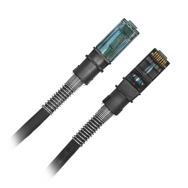 Câble réseau RJ45 Cat PATCHSEE détail produit Détails visibles de Câble réseau RJ45 Cat 6A U/UTP 0,9 m noir pour Cordons patch RJ45