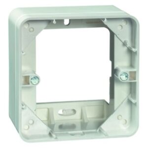 Boîtier de montage en saillie simple blanc pur 46 mm avec ouverture centrale et fixation à vis
