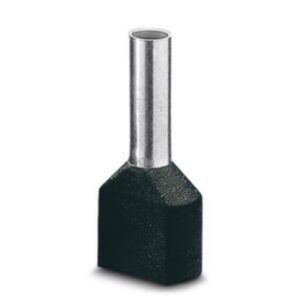 Embout de câble double noir 12 mm avec tube métallique isolé