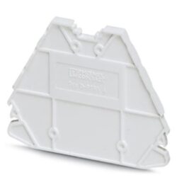 Flasque d'extrémité blanc pour bornier, configuration visible