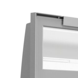 Projecteur LED asymétrique gris à corps rectangulaire et optique blanche pour intérieur extérieur