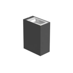 Applique murale LED rectangulaire noire avec diffuseur supérieur pour intérieur extérieur