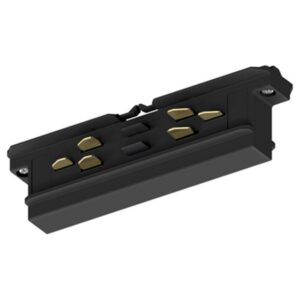 Connecteur de jonction noir pour rail OneTrack avec contacts métalliques dorés