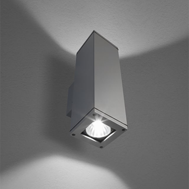 PIL Q-Wall Applique murale LED Applique murale LED gris carrée IP65 56W 3000K éclairage vers haut et bas