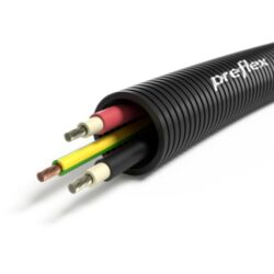 PREFLEX - Preflex tube précâblé 25mm Noir stable aux UV + 2X SOLAR 4MM² + 1G6 touret 200m - 1234003339