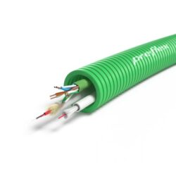 Gaine précâblée UTP Cat6 LS0H verte, configuration visible