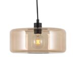 PSM LIGHTING - Manon bronze/whisky/bronze suspension-rond-avec 2m de câble textile et arrê - 5121.Q.13.BZ.TX8