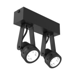 PSM LIGHTING - inox plafonnier ou applique apparent-spot double sur base rectangulaire-avec - W7002.5.NW