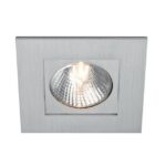 PSM LIGHTING - ¥80 alu satiné spot encastrable-carré-fixe-deuxième couleur plaque intérie - KUBO50.14.14