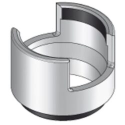 Détails visibles de Cylindre aluminium à visser sortie centrale 70 x 45 mm pour équipement technique