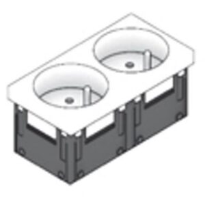 PUK - PRISE DOUBLE 90X45 3P16A230V BLANC - UST45FR-W 2