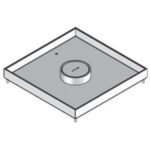 PUK - Set: cassette carrée en acier inox 19x258x258mm