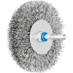 Brosse circulaire sur tige inox ondulé 80 mm, configuration visible