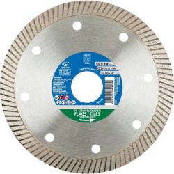 Disque diamant continu 125 x 22,23 mm pour carrelage avec segments périphériques et centre bleu