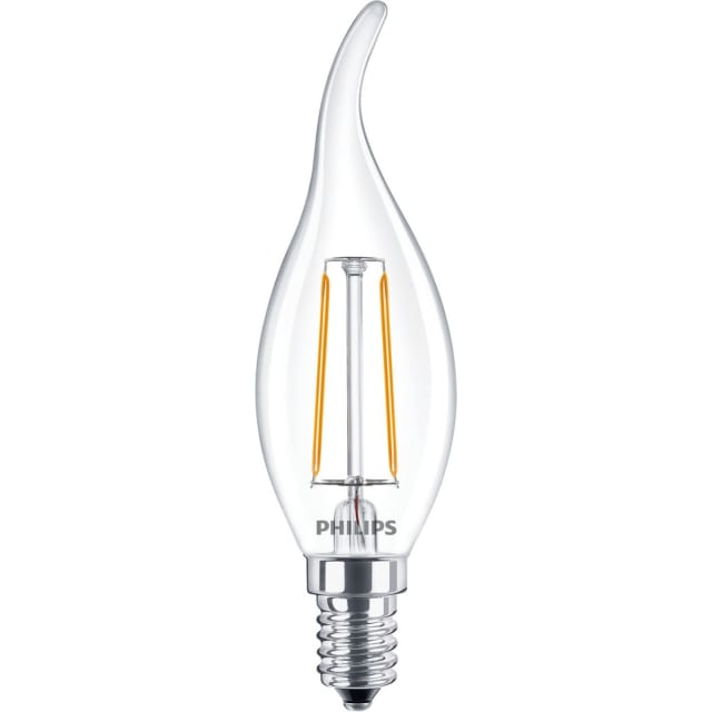 Ampoule LED flamme Philips Lighting CorePro BA35 Ampoule LED flamme E14 2W 2700K 250 lm culot vissé transparent