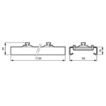 Capot de rail blanc 1138 mm pour rail Maxos Fusion LL500Z BC avec dimensions 1150 et 68 mm