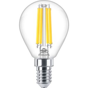 Ampoule LED sphérique P45 transparente culot E14 filament 2700K 470lm dimmable