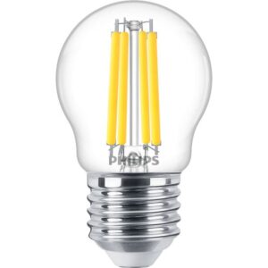 Ampoule LED sphérique transparente E27 3,4W 2700K culot à vis