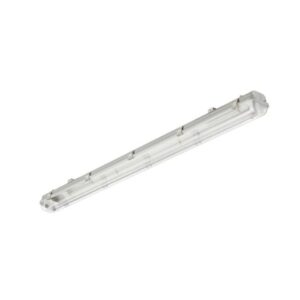 Réglette étanche LED transparente 1200 mm IP65 avec diffuseur linéaire et embouts gris