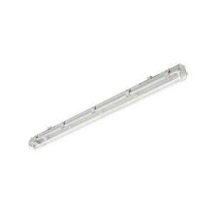 Réglette étanche LED tube 1500 mm IP65 avec diffuseur translucide et clips de fixation