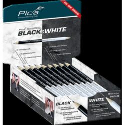Détails visibles de Crayon de marquage universel noir et blanc 23 cm pour Crayons de chantier et craie