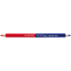Crayon marqueur rouge bleu 17,5 cm, configuration visible