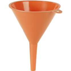 Entonnoir orange en PE avec long col étroit pour huiles et acides 100 mm