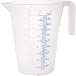 Détails visibles de Pichet doseur gradué transparent 5 L en polypropylène pour Accessoires divers