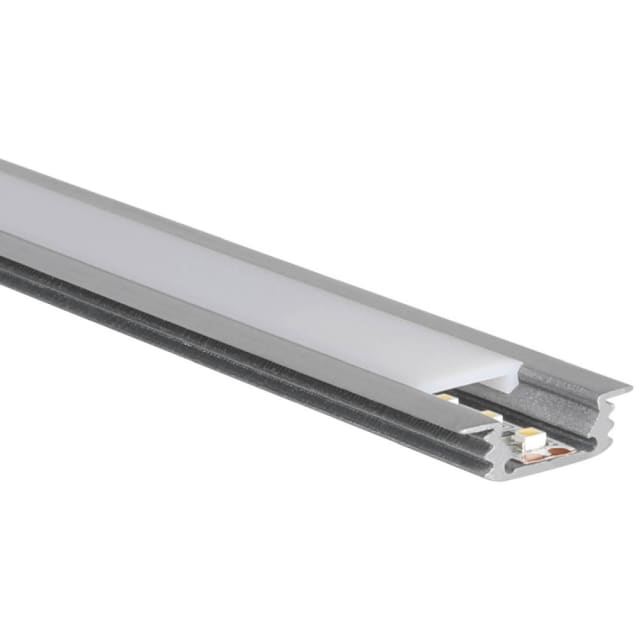 ProLED Profiles S-Line Flat Recess Profilé aluminium Profilé aluminium encastrable 200 cm pour ruban LED avec diffuseur blanc et rainure intérieure