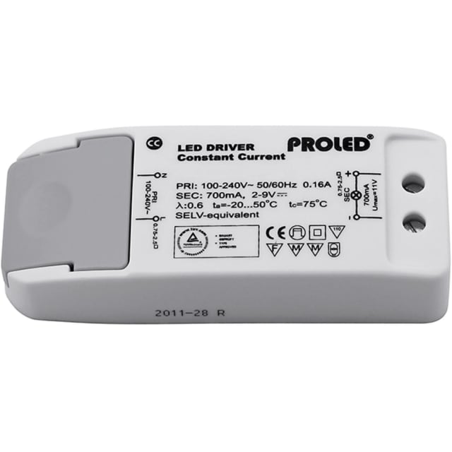 ProLED Proled Drivers Non-Dimmable Alimentation LED 20W Driver LED courant constant 20W 700mA L52370202G boîtier blanc avec bornes de raccordement