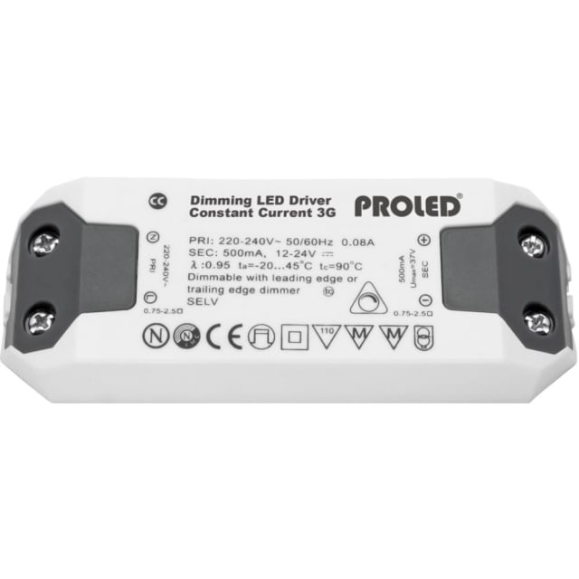 ProLED Proled Drivers Triac Dimmable Alimentation LED 20W Alimentation LED dimmable Triac 20W 350mA L5233520D3G boîtier blanc avec bornes vis