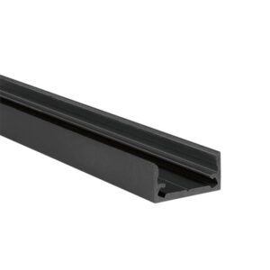 Profilé LED encastrable noir en aluminium avec gorge intérieure pour ruban LED