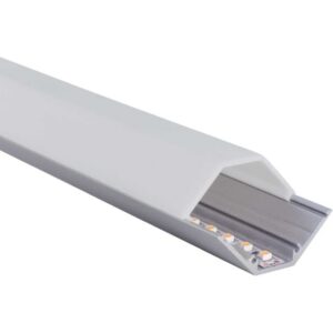 Profilé aluminium d angle 200 cm pour ruban LED avec diffuseur intégré
