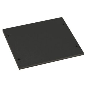 Embout plat noir profilé aluminium avec quatre points de fixation