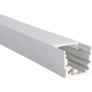 Profilé aluminium blanc 200 cm avec diffuseur et logement pour ruban LED
