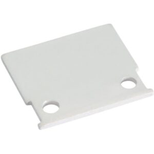 Embout plat blanc pour profilé aluminium avec deux perçages de fixation