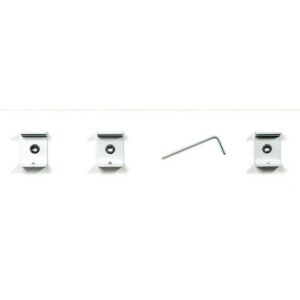 Set de montage pour profil aluminium avec trois fixations métalliques et clé Allen